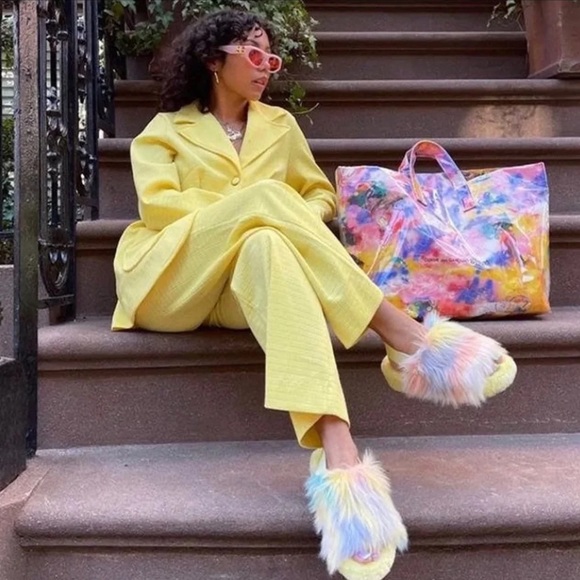 UGG | Shoes | Tie Dye Yellow Ugg Fluff 
